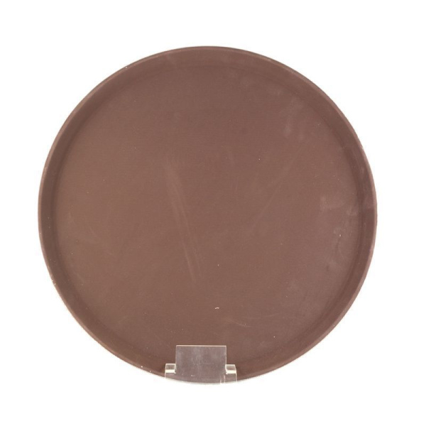 Поднос 41см стекловолокно коричневый прорезиненный круглый JC-3773 (25)