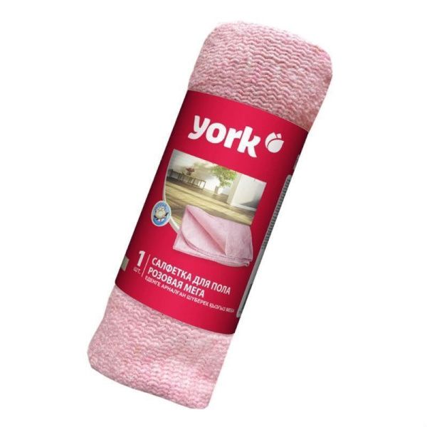 Салфетка для пола хлопок 75*100см розовая в рулоне МЕГА YORK 220г/м2 (30)
