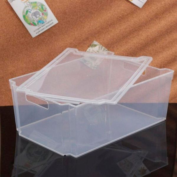 Ящик для хранения 37л 560*365*200мм пластик МОДУЛЬ прозрачный штабелируемый с крышкой (5)