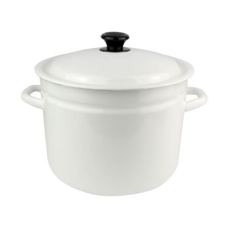 Кастрюля 9л эмаль белая цилиндрическая 41804-212-У (2)