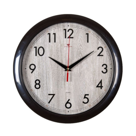 Часы настенные 29см пластик РУБИН Структура дерева коричневые (10)