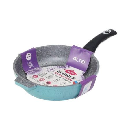 Сковорода 28см алюминий АП Marble evolution silver с несъемной ручкой (10)
