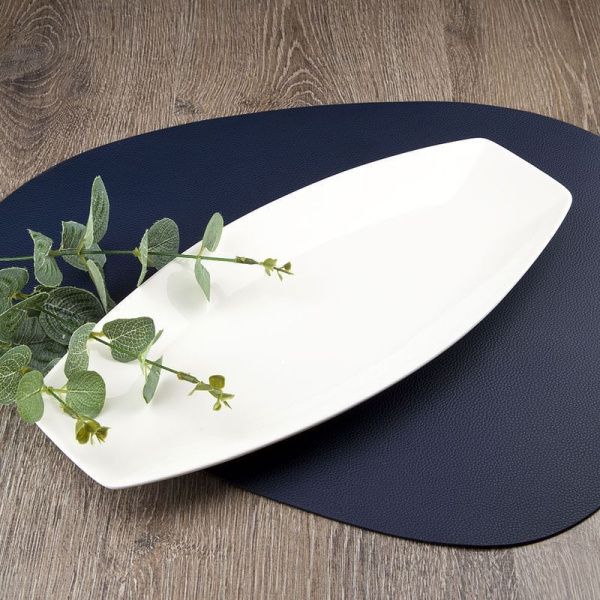 Блюдо 35*15*3,2см фарфор МАРШМЕЛЛОУ фигурное (12)