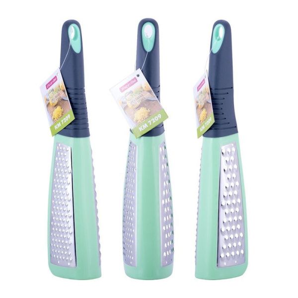 Терка 2 гранная 28,2*5,5*5см нерж.сталь полипропилен.ручка арт.7209 (12)