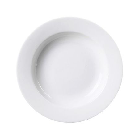 Тарелка глубокая 250мл 20см фарфор белый гладкий край (24)