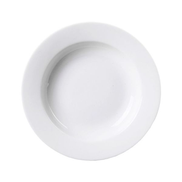 Тарелка глубокая 250мл 20см фарфор белый гладкий край (24)