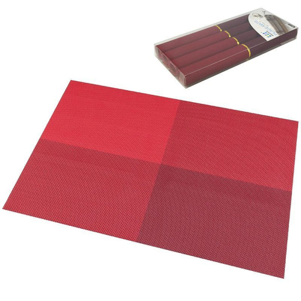 Салфетки сервировочные набор 4шт 30*45см ПВХ в подар.уп JC-9678 (60)