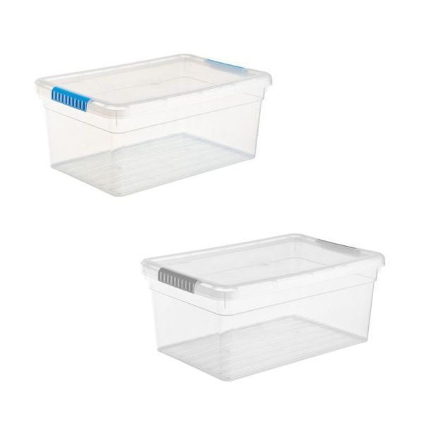 Контейнер для хранения 10л 375*255*160мм пластик Standart прозрачно-голубой/прозрачно-серый (7)