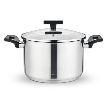 Кастрюля 2,9л нерж.сталь ВЕСТА стекл.крышка 18см h11,5см индукц.капс.дно LR02-247 (4)