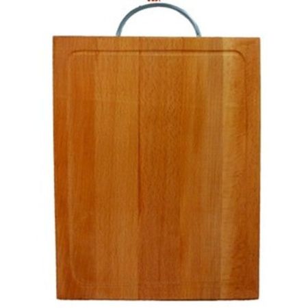 Доска разделочная 35*25см бук ХОЗЯЮШКА с канавкой с мет. ручкой 09-11 (10)