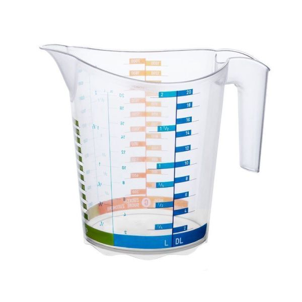 Мерная кружка 1л пластик ДОМИНО прозрачная (45)