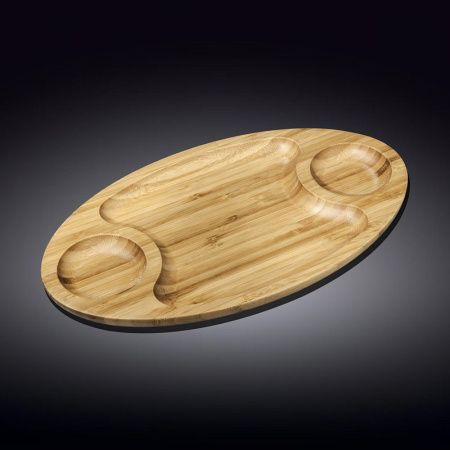 Менажница 3 секции бамбук 40,5*23см WL-771040/A (3/24)