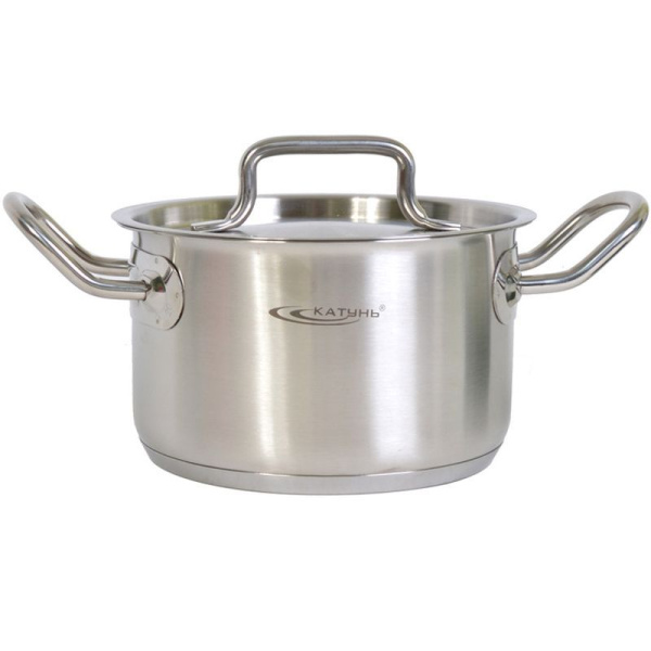 Кастрюля 3л нерж.сталь ОБЩЕПИТ мет.крышка d18см h12см индукция КТ-ОБ-03 (4)