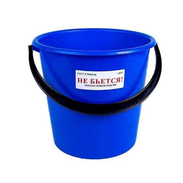 Ведро 10л пластик синее ударопрочное (мягкое) без крышки В10-01 (10)