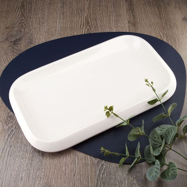 Блюдо 36*21*3,5см фарфор МАРШМЕЛЛОУ прямоугольное (6/18)