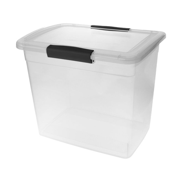Ящик для хранения 20л 37*27,4*31,7см пластик Vision прозрачный кристалл с защелками (6)