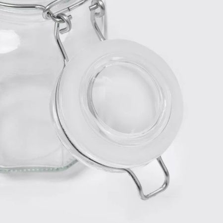 Банка для сыпучих продуктов 100мл стекло с фиксатором JC-15964 (144)