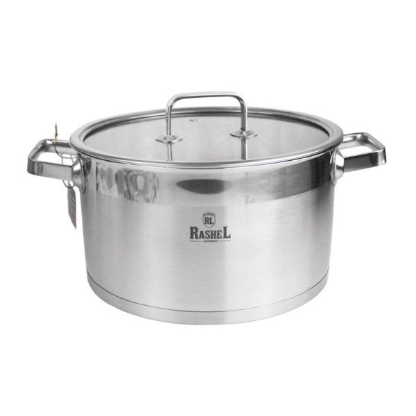 Кастрюля 6л нерж.сталь ВИКТОРИЯ со стекл.крышкой 24*14см R-600w (4)