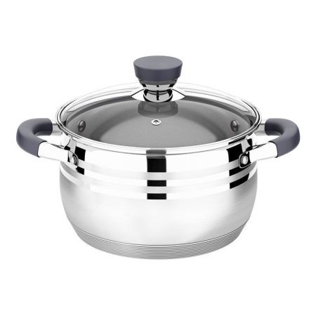 Кастрюля 2,9л нерж.сталь Mercury стекл.крышка 18см капс.индук.дно LR02-471 (12)