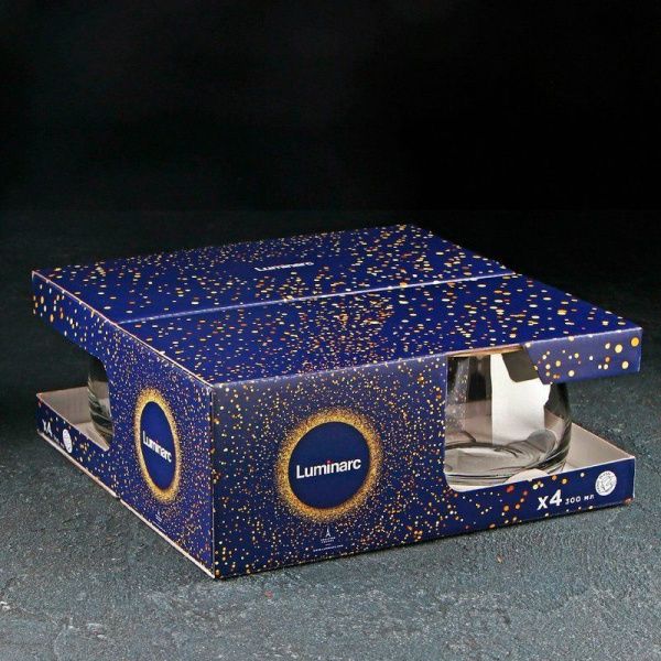 Стаканы набор 4шт 300мл стекло СЕРЕБРЯНАЯ ДЫМКА низкие (4)