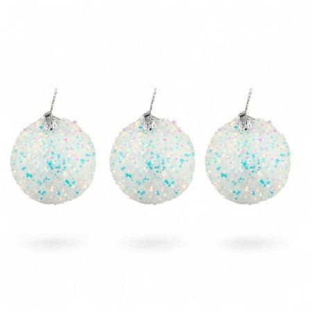 Игрушки новогодние на елку ШАР набор 3шт 8см пенопласт OSZAF23067/JC-16406 (128)