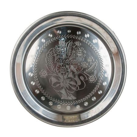 Блюдо 70*5,5см металл сервировочное серебро (20)
