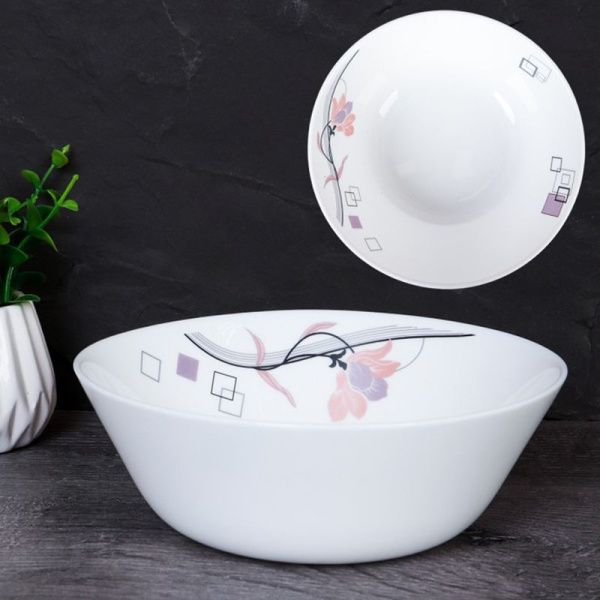 Тарелка глубокая 550мл 155мм ЕВРО АБСТРАКЦИЯ ГЕОМЕТРИЯ суповая LGW-60 (6834) (6/72)