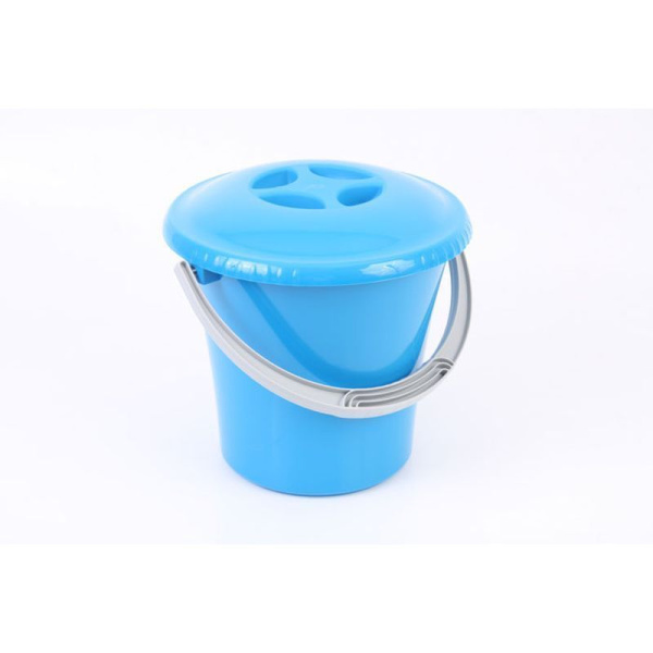 Ведро 14л пластик ЛИБЕРТИ голубое мерное с крышкой  С605КГОЛ (11)