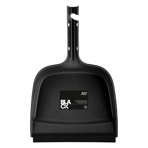 Совок 30,3*19,5*5см пластик SРin&Clean Black с кромкой (40)