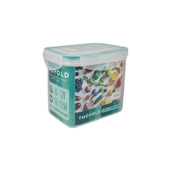 Контейнер пищевой 1,4л пластик прямоугольный герметичный с защелками ТМ Twofold LL2003 (32)