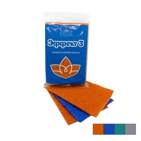 Губка для посуды абразивная 3шт ЭФФЕКТ 13*9см СХ005 (40)