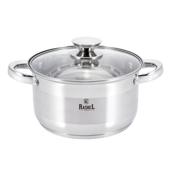 Кастрюля 6л нерж.сталь БЕРТА со стекл.крышкой 24*14см (4)