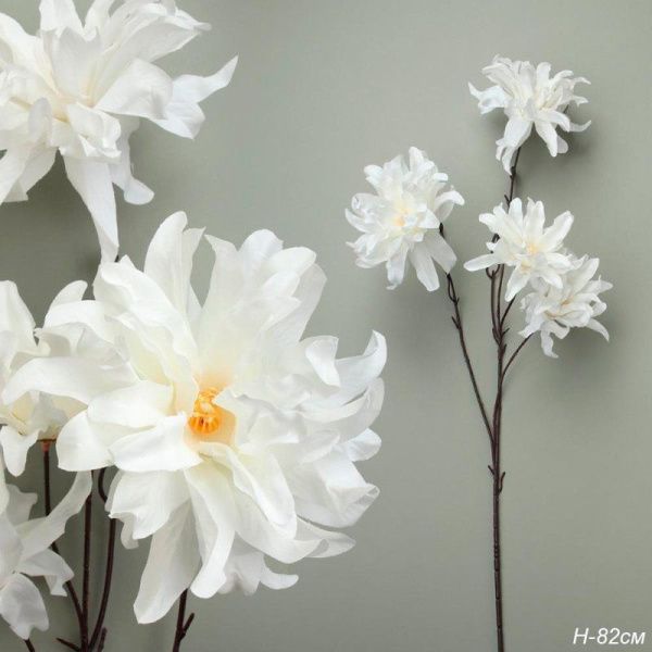Цветы искусственные 4 белых бутона 82см ZHQ-4 (200)