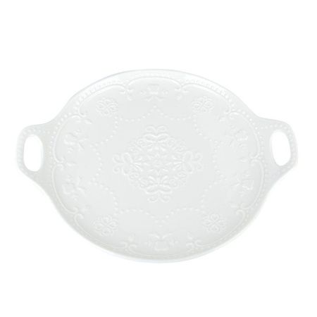 Блюдо 25*30*2,5см фарфор МАРШМЕЛЛОУ с ручками (20)