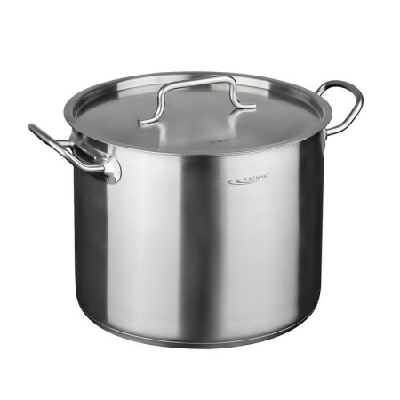 Кастрюля 15л нерж.сталь ОБЩЕПИТ-ШЕФ мет.крышка d30см h22см толщина стенок 0,8мм КТ-ОБ-15 (1)