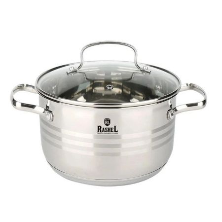 Кастрюля 3,6л нерж.сталь МАРИЯ со стекл.крышкой 20см (4)