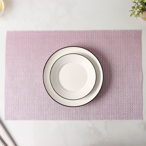 Салфетки сервировочные 4шт 45*30см ПВХ розовый (36)