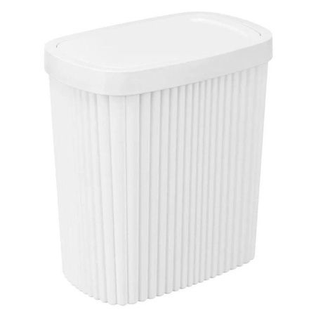 Контейнер для мусора 5,9л 225*140*253мм пластик VELVET белый с подвижной крышкой (6)