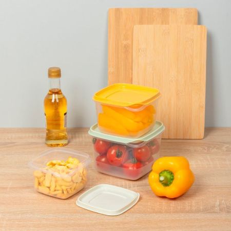 Контейнеры пищевые набор 5шт 0,12/0,25/0,45/0,75/1,2л пластик CLEVER (12)