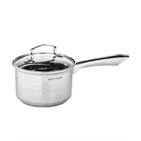 Ковш 1,2л нерж.сталь со стекл.крышкой 16см 5-ти сл.капс.дно (6)