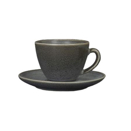 Чайный набор 2пр фарфор URBANO на 1 персону 200мл серый [4613/4615cem] (6)