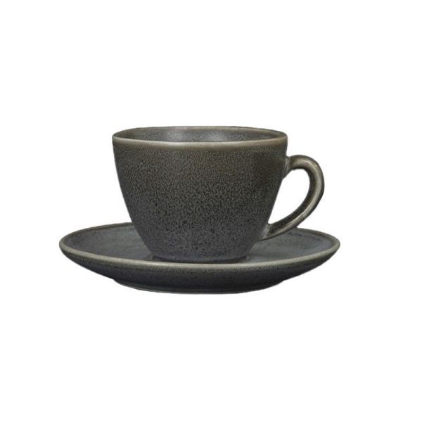 Чайный набор 2пр фарфор URBANO на 1 персону 200мл серый [4613/4615cem] (6)