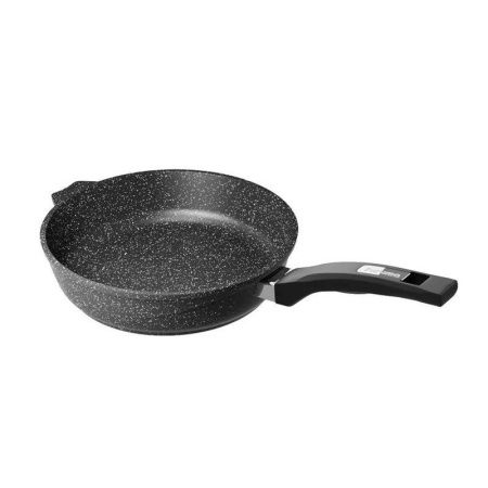 Сковорода 24см алюминий АП ГРАНИТ BLACK стекл.крышка подар.уп. (5)