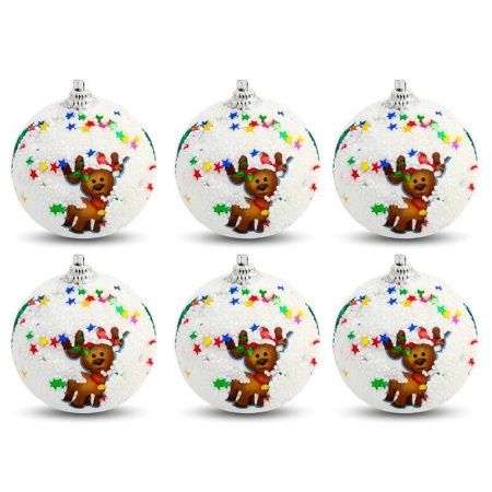 Игрушки новогодние на елку ШАРЫ набор 6шт 6см RF22-100-6/JC-14625 (120)