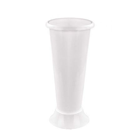 Ваза для цветов 42,5см пластик белая под срезку (12)