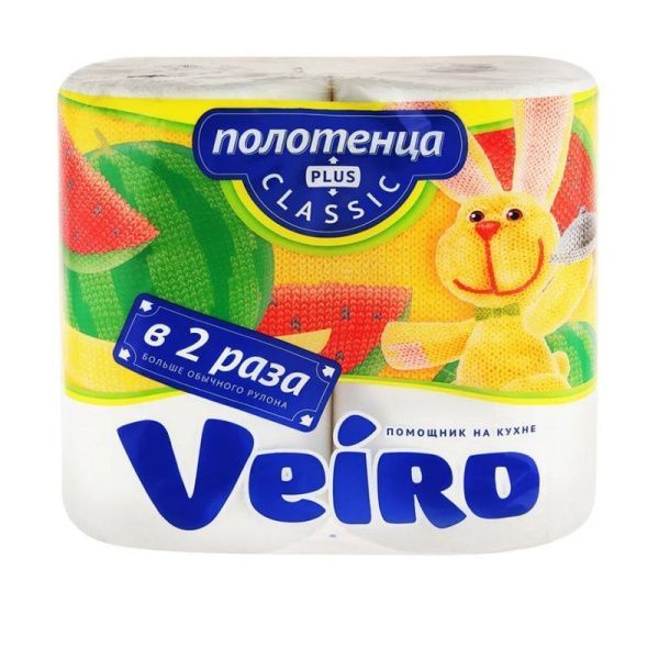 Полотенца бумажные 2шт 27,5м VEIRO CLASSIC Big Roll 2-х слойная (8/4)