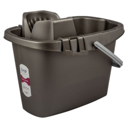 Ведро c отжимом 13л пластик Step антацит прямоугольное (10)