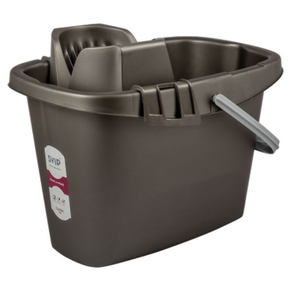 Ведро c отжимом 13л пластик Step антацит прямоугольное (10)