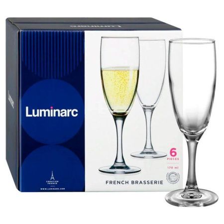 Бокалы для шампанского набор 6шт 170мл стекло ФРЕНЧ БРАСЕРИ Г4836 (4/120)