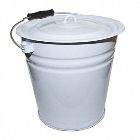 Ведро 12л эмаль с крышкой без рисунка титановый рябчик С-1224рб (4)